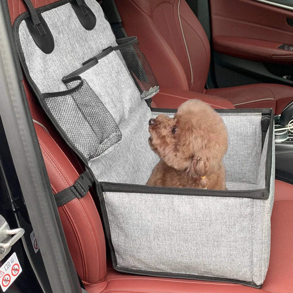 Dog Car Seat,Puppy Booster Seat for Car Front Seat with Storage Pockets