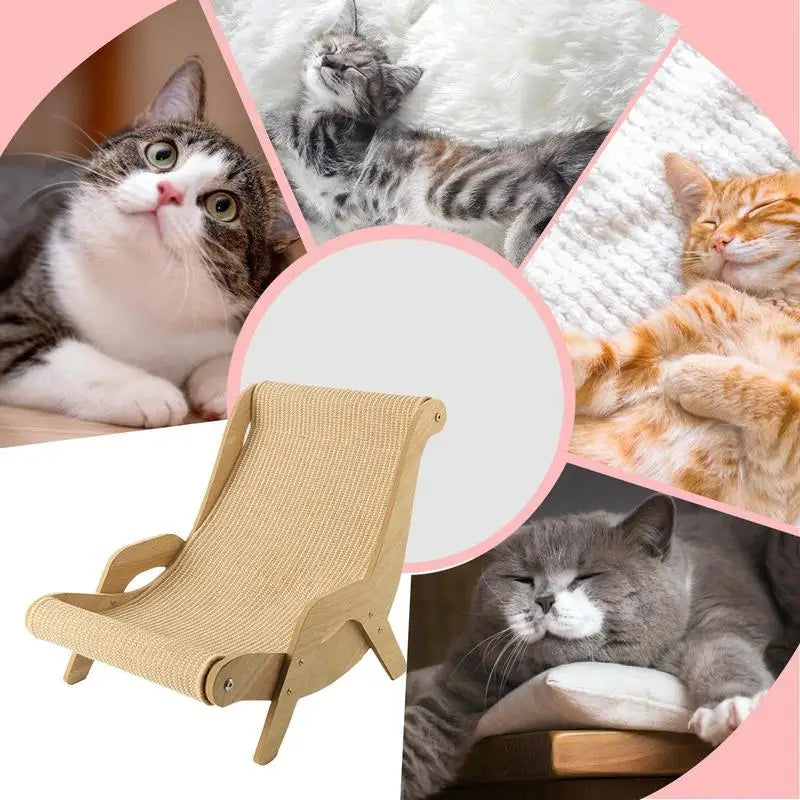 Sisal Cat Chair wooden Cat Lounge Chair Pet-Friendly Multi-Functional Cat Scratcher Cat Scratch Chair for outdoor home