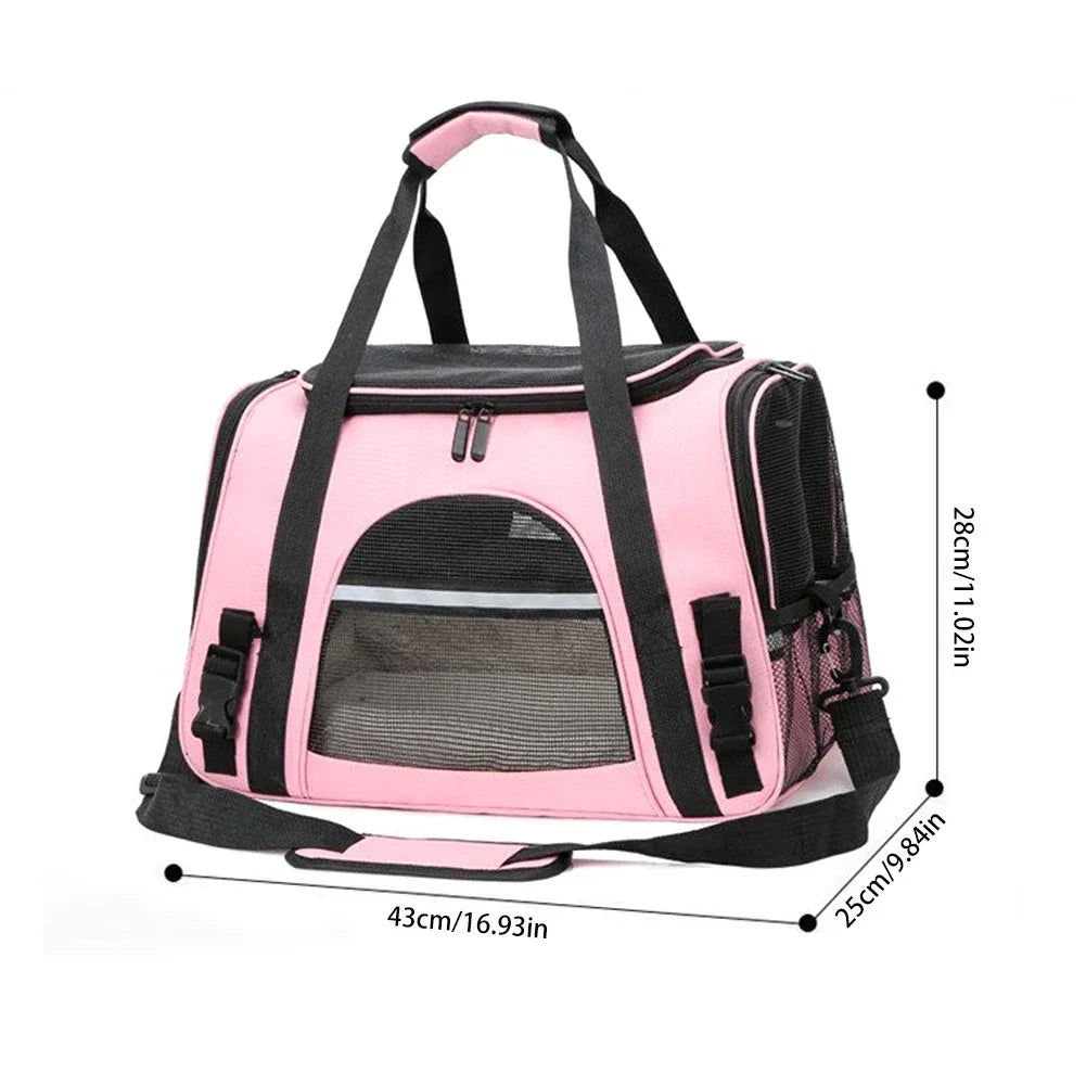 Dog Carrier Bag With Thick Cotton Cushion Pet Aviation Backpack Anti-suffocation Portable Travel Bag Pet Dog Bag Mesh Outdoor