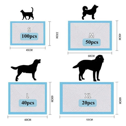 Dog Training Pee Pads – 20–100pcs Absorbent Pet Diapers