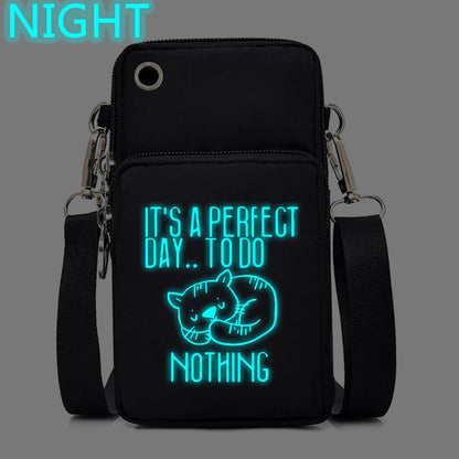 Women Luminous Messenger Bag Animal Lovers Hanging Neck Purse