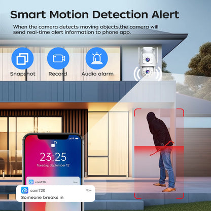 Jooan 4K 8MP 高清 Wifi PTZ 攝影機戶外 5G Wifi 雙鏡頭安全 IP 攝影機 5 倍變焦 AI 追蹤 ONVIF CCTV 監控攝影機