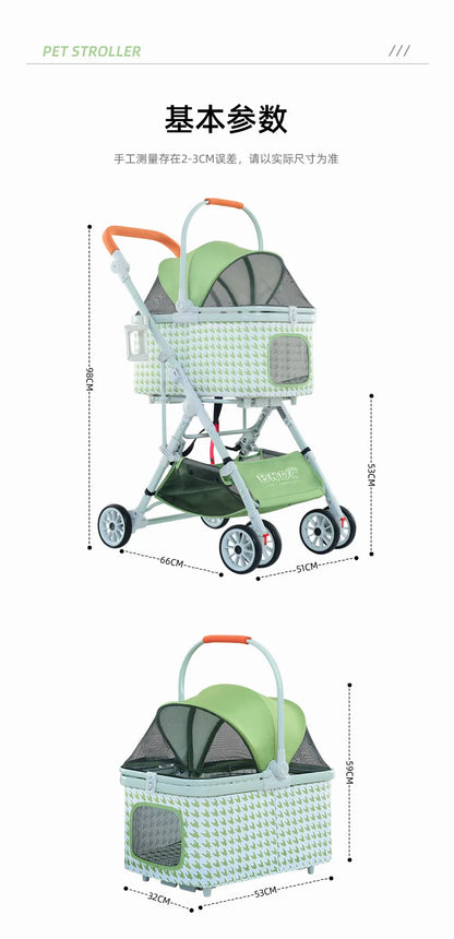Detachable Pet Cart Detachable One Car Three-purpose Universal Pet Cart for Cats and Dogs