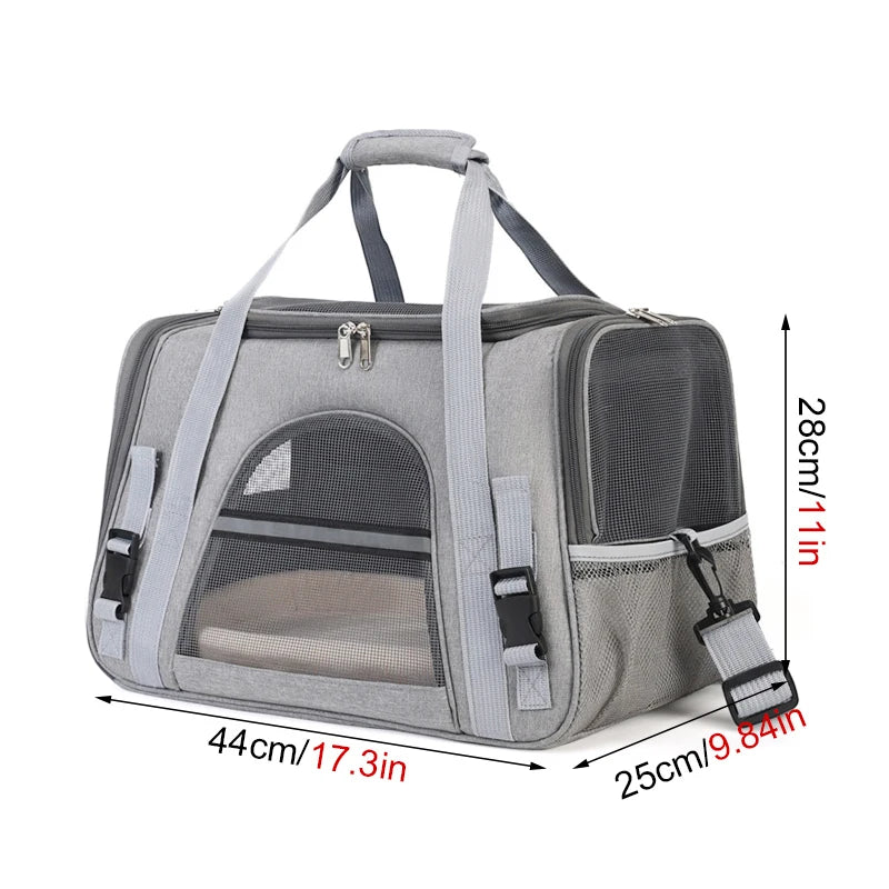 Cat Bags Soft-Sided Portable Dog Carrier Mesh Breathable Carrier Bags Foldable Cats Handbag Travel Pet Bag Transport Bag