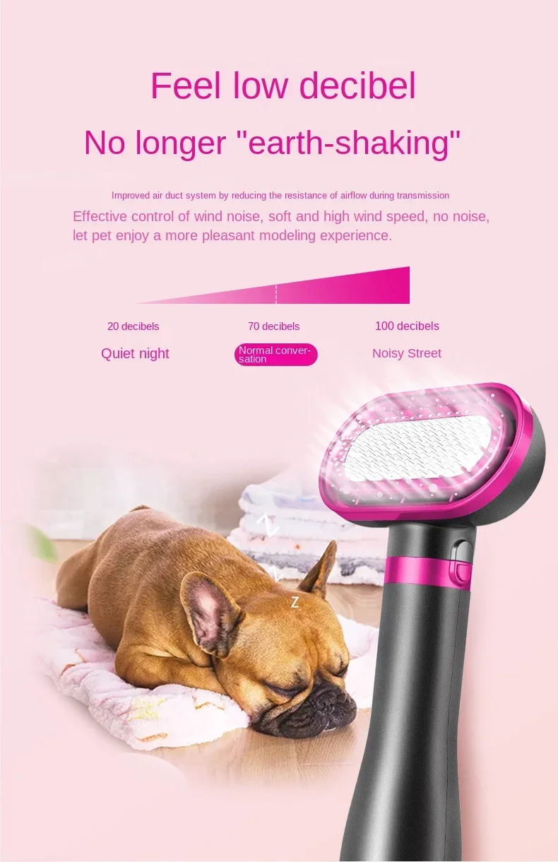 ペットヘアドライヤーソフトコーミング一体型小型・中型猫犬用ヘアドライヤー犬猫用ブロー乾燥静音ヘア乾燥