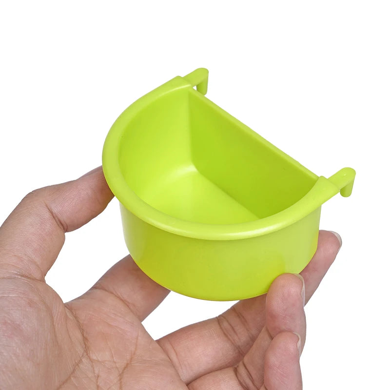 2 /1 Pieces Bird Food Feeding Dish Easy to Install Bird Cage Feeder Bowl for Small Animals Budgie Parrot Parakeets Lovebirds