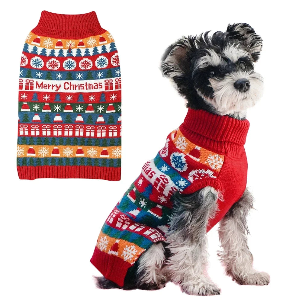 Puppy Sweaters Christmas Pet Clothes Winter Warm Pet Knitwear Clothing for Small Dogs Cute Warm Knitted Puppy Cat Costumes