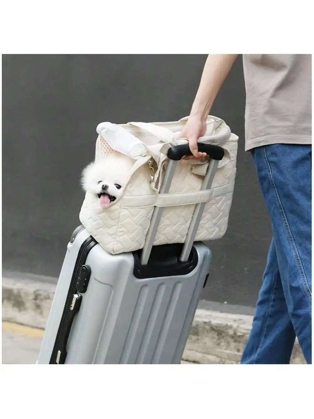 Pet cat dog tote bag, no escape, portable, multifunctional, large capacity, breathable, horizontal bag, portable soft bag zwq