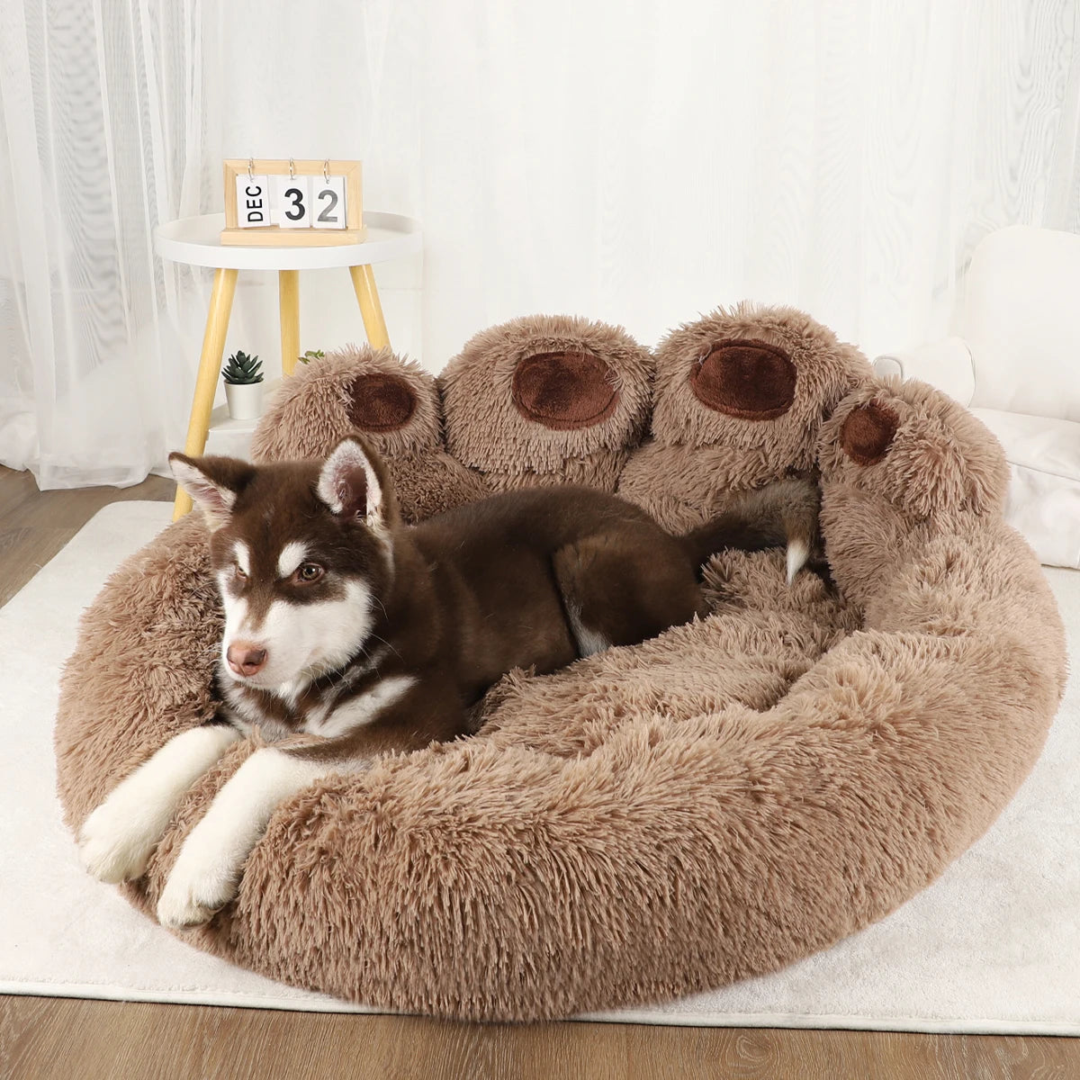 Fluffy Dog Bed Plush Kennel Accessories Pet Products Large Dogs Beds Bedding Sofa Basket Small Mat Cats Big Cushion Puppy Pets