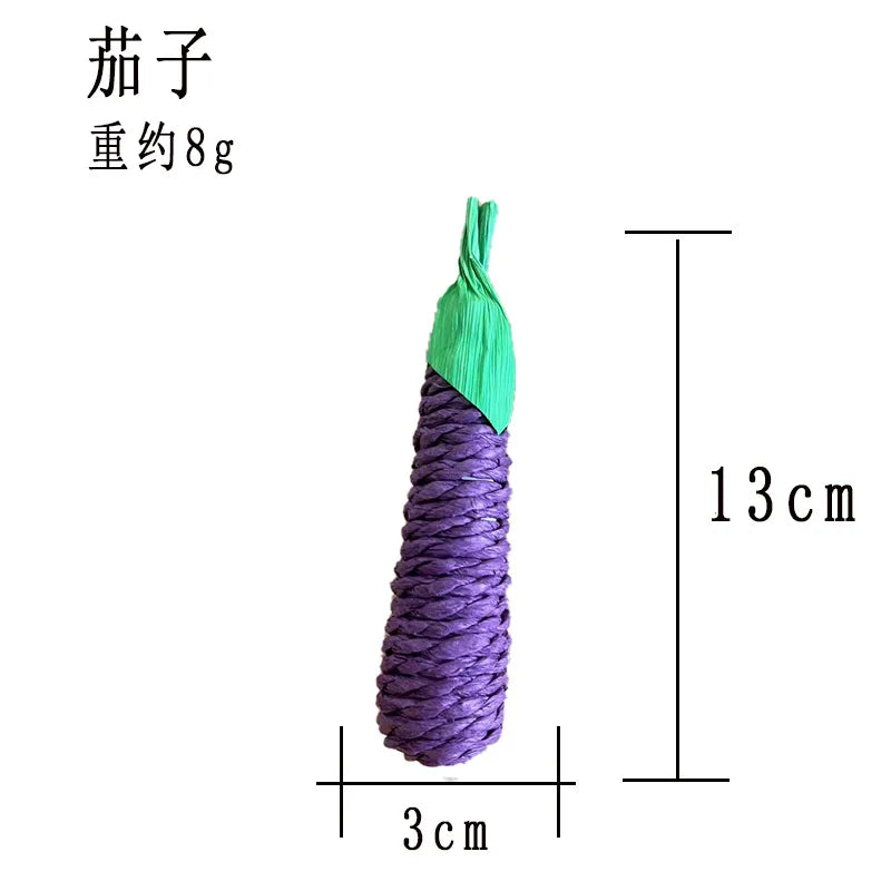 Hamster Rabbit Chew Toy Bite Grind Teeth Toys Corn Carrot Woven Balls for Tooth Cleaning Radish Molar Toys Pet Supplies 1pc