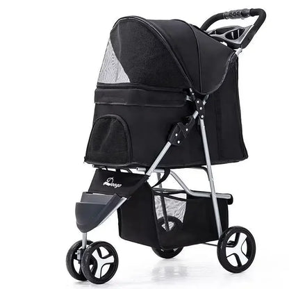 Lightweight Folding Pet Trolley Cat, Dog and Cart Three-wheeled Pet Cart Go Out Cart Supplies Dog Stroller