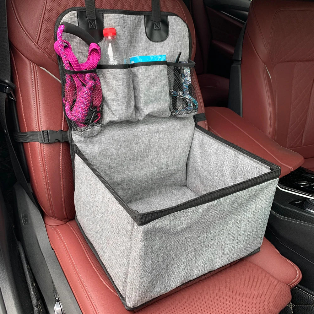 Dog Car Seat,Puppy Booster Seat for Car Front Seat with Storage Pockets