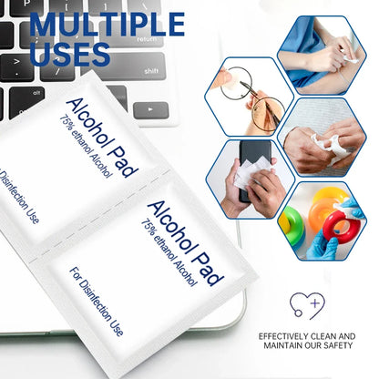 Disposable Alcohol Cotton Pads for Phone Screen Cleaning Wound Disinfection Sanitizing Wipes Portable Convenient Care
