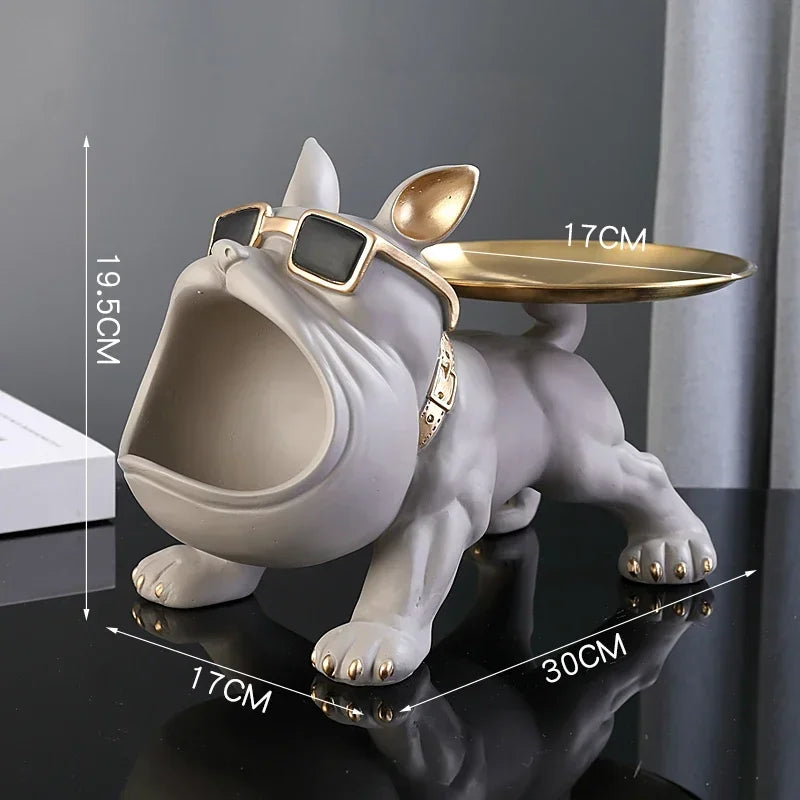 Home Decor Bulldog Figurine Dog Statue Storage Box Animal Ornament Resin Craft Art Sculpture