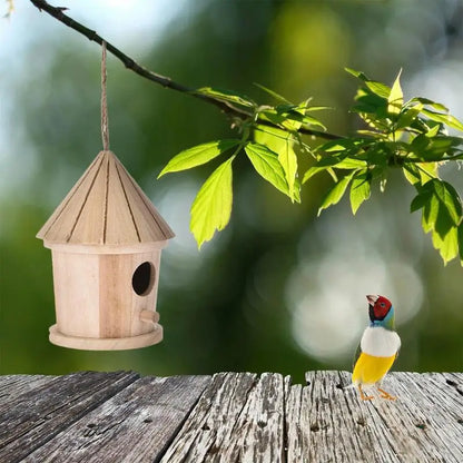 Wooden Bird House Feeder DIY Bird Nest Outdoor Hanging Birds Houses Home Decoration Gardening Decoration