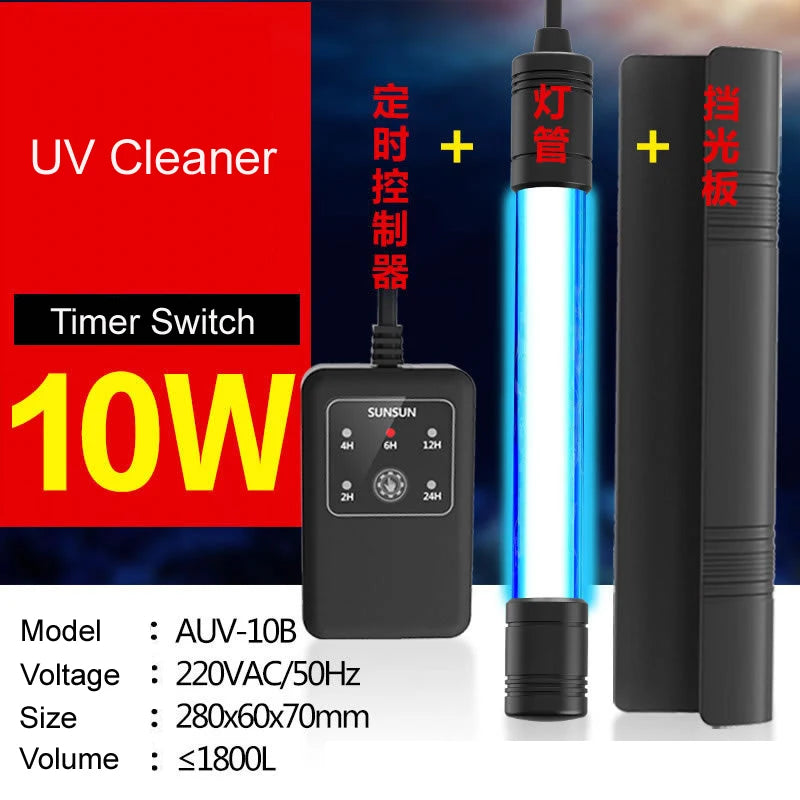 Sunsun AUV Fish Tank UV Germicidal Lamp Ultraviolet Fish Pond Water Purification Diving Sterilization Lamp Aquarium Disinfection