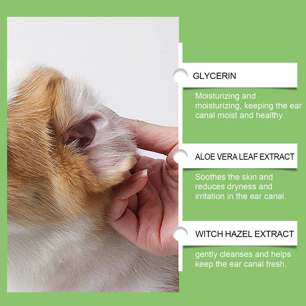 Dog Ear Cleaner Wipes Effective Cat Ear Wipes Dog Ear Cleaning Pads Soothing Dog Ear Cleaner Cat Ear Cleaner Wipes for Pet Dogs