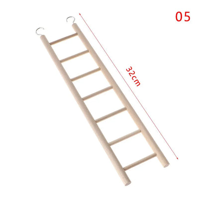 Wooden Ladder Swing Scratcher Climbing Ladder Hamsters Parrot Toys Pet Supplies