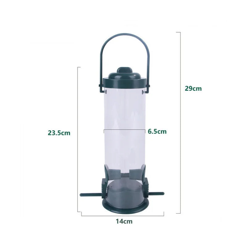 Pet Bird Feeder Outdoor Hanging Pet Food Dispenser Multiple Holes Bird Feeder Automatic Foot Feeding Tool for Flying Animals