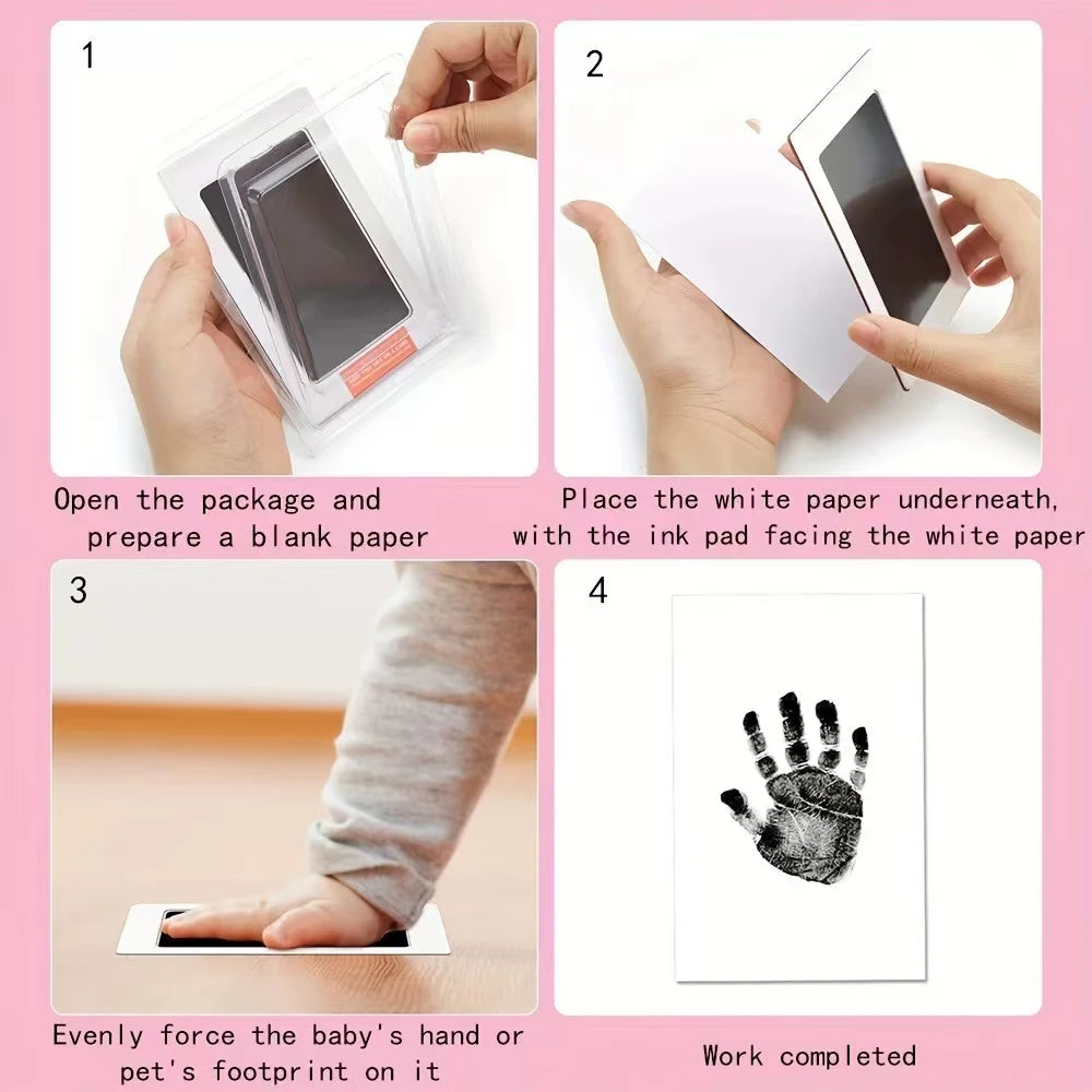 Baby Handprint Footprints Ink Pads Safe Non-toxic No-Touch Skin Inkless Inkpad Kits Pet Cat Dog Paw Prints Souvenirs Gifts