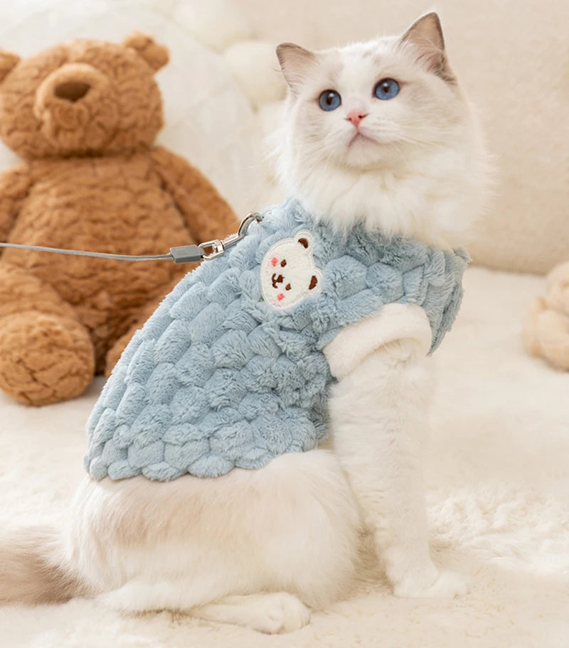 Winter Warm Hairless Cat Clothes for Cats Gotas Cute Pet Cardigan Sweater with Buckle Sphynx Kedi Vest mascotas Costume Clothing