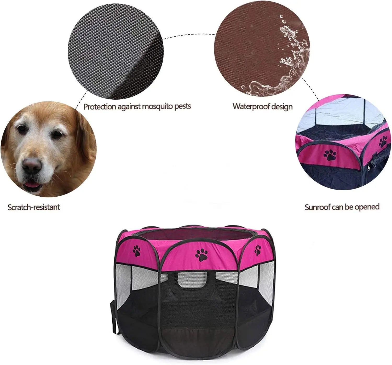 Foldable Cat Tent Pet Cage Fence Dog Playpen Outdoor Pet House For Small Large Dog Cat Kennel Portable Puppy Shelter