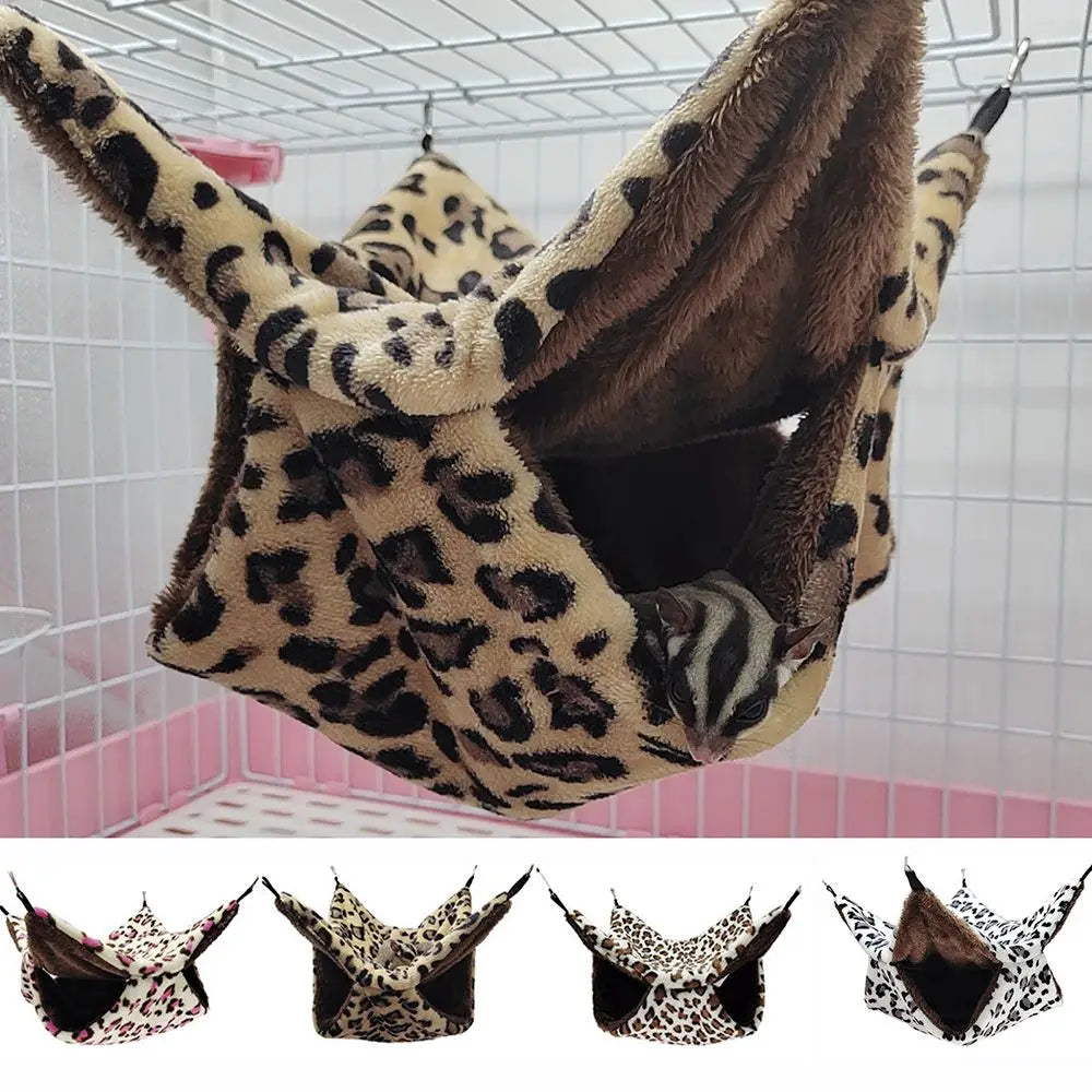 Hamster Warm Plush Hammock Small Animal Double-layer Thicken Sleeping Bag Nest Pets Rat Squirrel Hanging Cage House