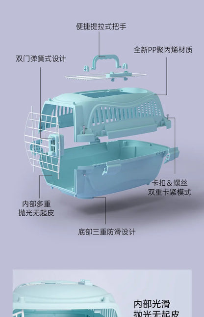 Pet Flight Case Cat Portable Cage Pet Portable out Car Box Cat Bag Small Puppies Upper Opening
