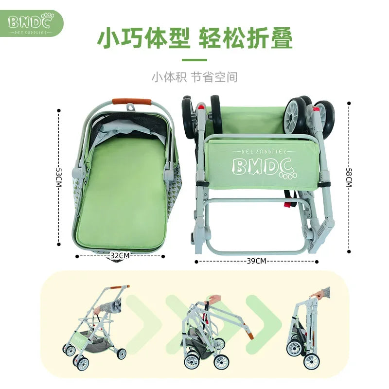 Detachable Pet Cart Detachable One Car Three-purpose Universal Pet Cart for Cats and Dogs