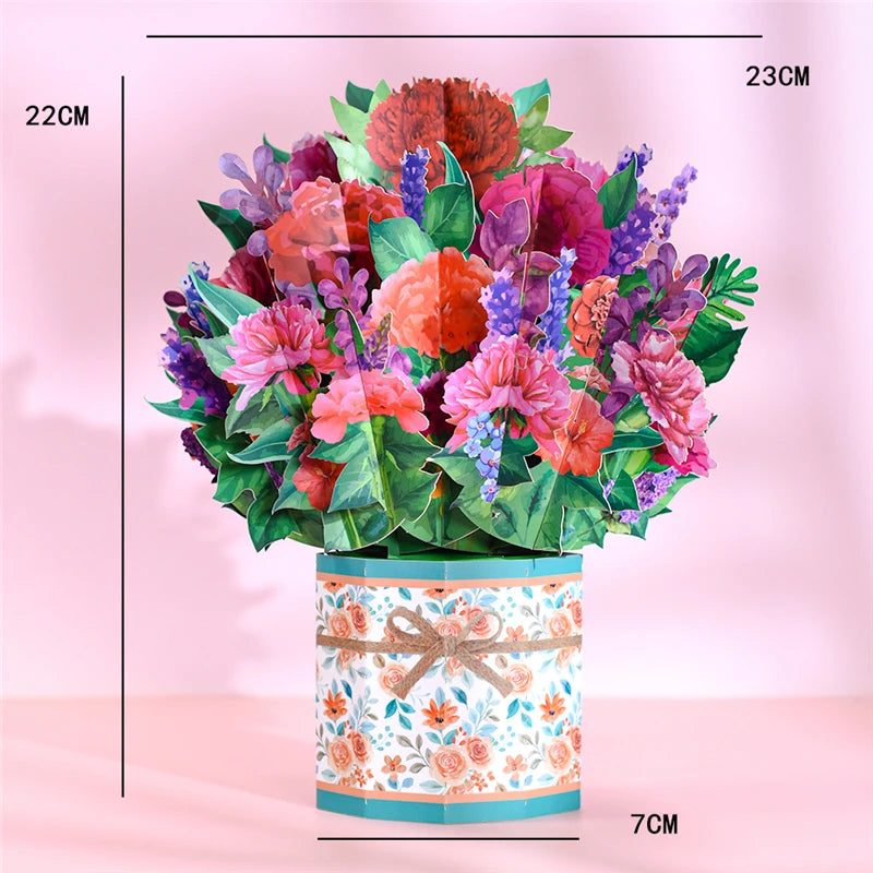 Pop-Up Flower Card Flora 3D Greeting Card for Birthday and Festivals