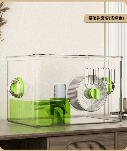 Hamster cage Luxury Grand Villa Transparent acrylic Gold silk Bear Dutch Pig two layer multi-layer combination hamster supplies