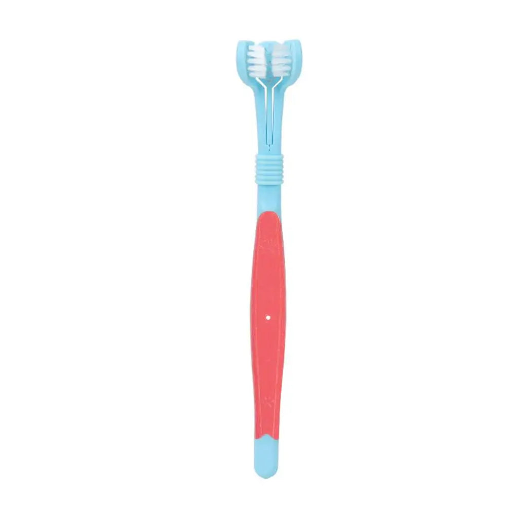 Three Sided Pet Toothbrush Three-Head Pet Toothbrush For Dogs And Cats Oral Cleaning Brush Care Products Tool Wholesale