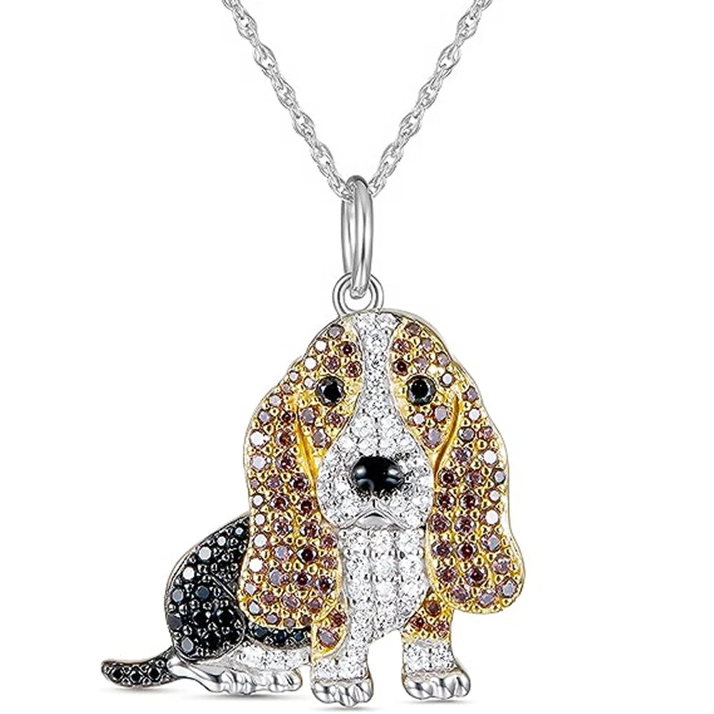 Exquisite and Cute Schnauzer Dog Pendant Necklace for Women Elegant Pet Puppy Jewelry Animal Accessories