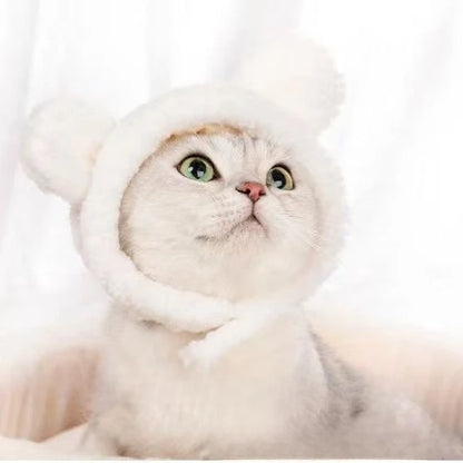 面白いペットヘッドバンド ぬいぐるみ 毛糸 猫 犬 キャップ パンダ 豚 ペット 暖かい ペット帽子 ひよこ コスプレ用品 ヘッドドレス コスチューム