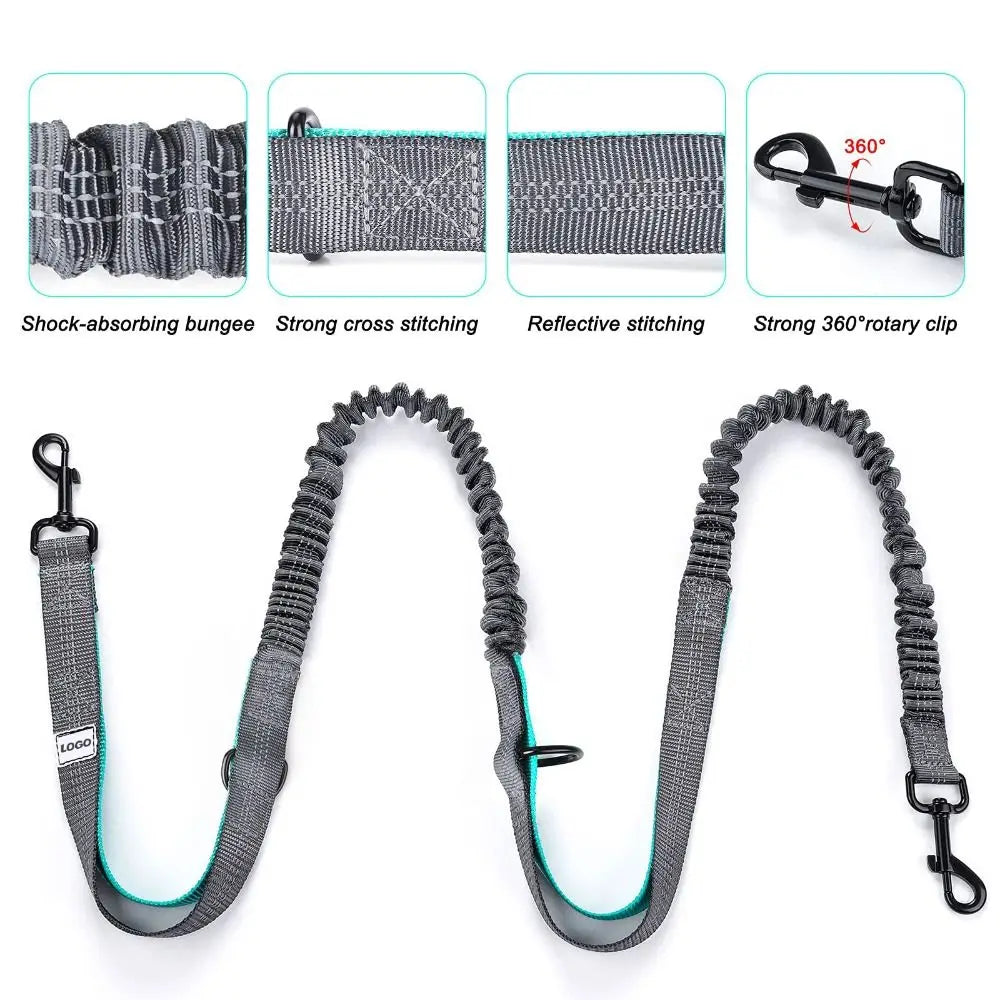 New Retractable Dog Walking Bag Adjustable Reflective Puppy Training Pouch Outdoor Hands Free Waist Bag Running