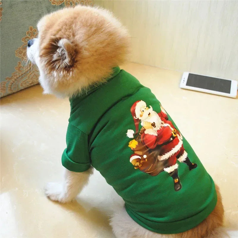 Christmas Dog Clothes New Year Pets Dogs Clothing For Small Medium Dogs Costume Chihuahua Pet Shirt Warm Dog Clothing Yorkshire