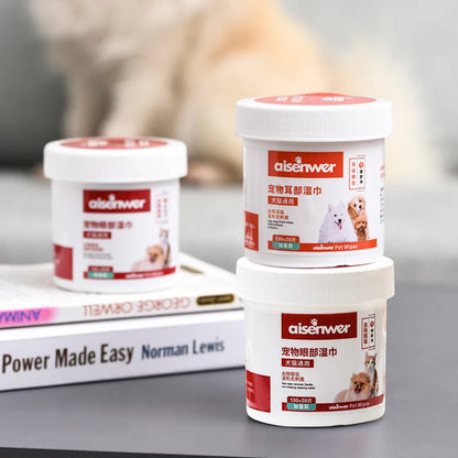 Pet Eye & Ear Cleaning Wipes for Dogs & Cats – Safe & Soft