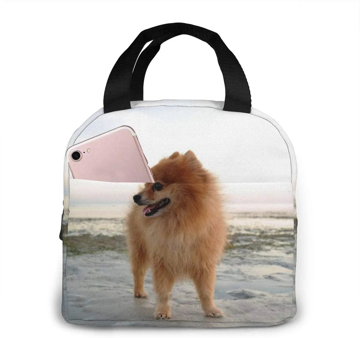 Pomeranian Dog Insulated Lunch Bag For Reusable Waterproof Cooler Bag Lunch Box For Teens Girls School Travel Picnic