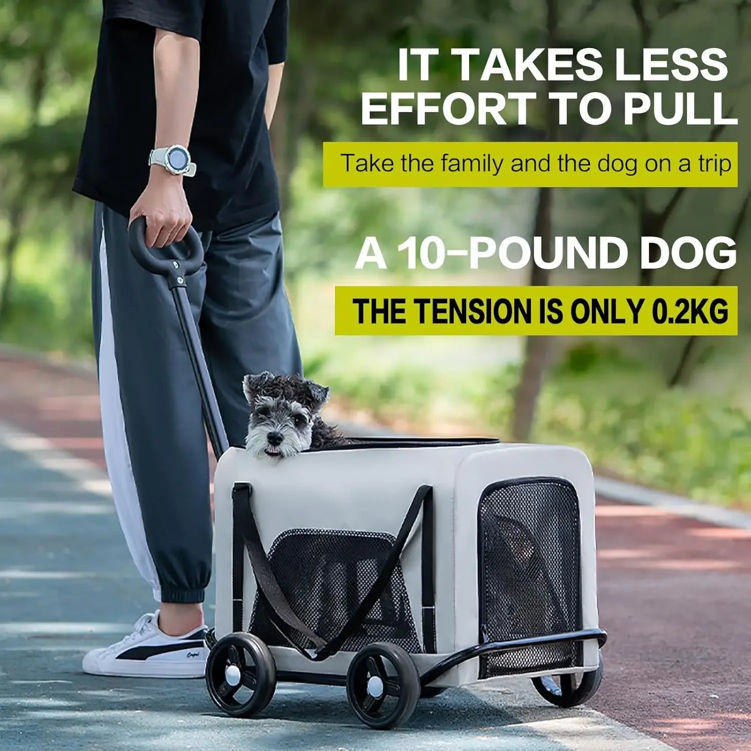 Wholesale Lightweight 4-Wheel Pet Travel Trolley Detachable Dog Stroller Pet Carrier Bag for Cats and Dogs