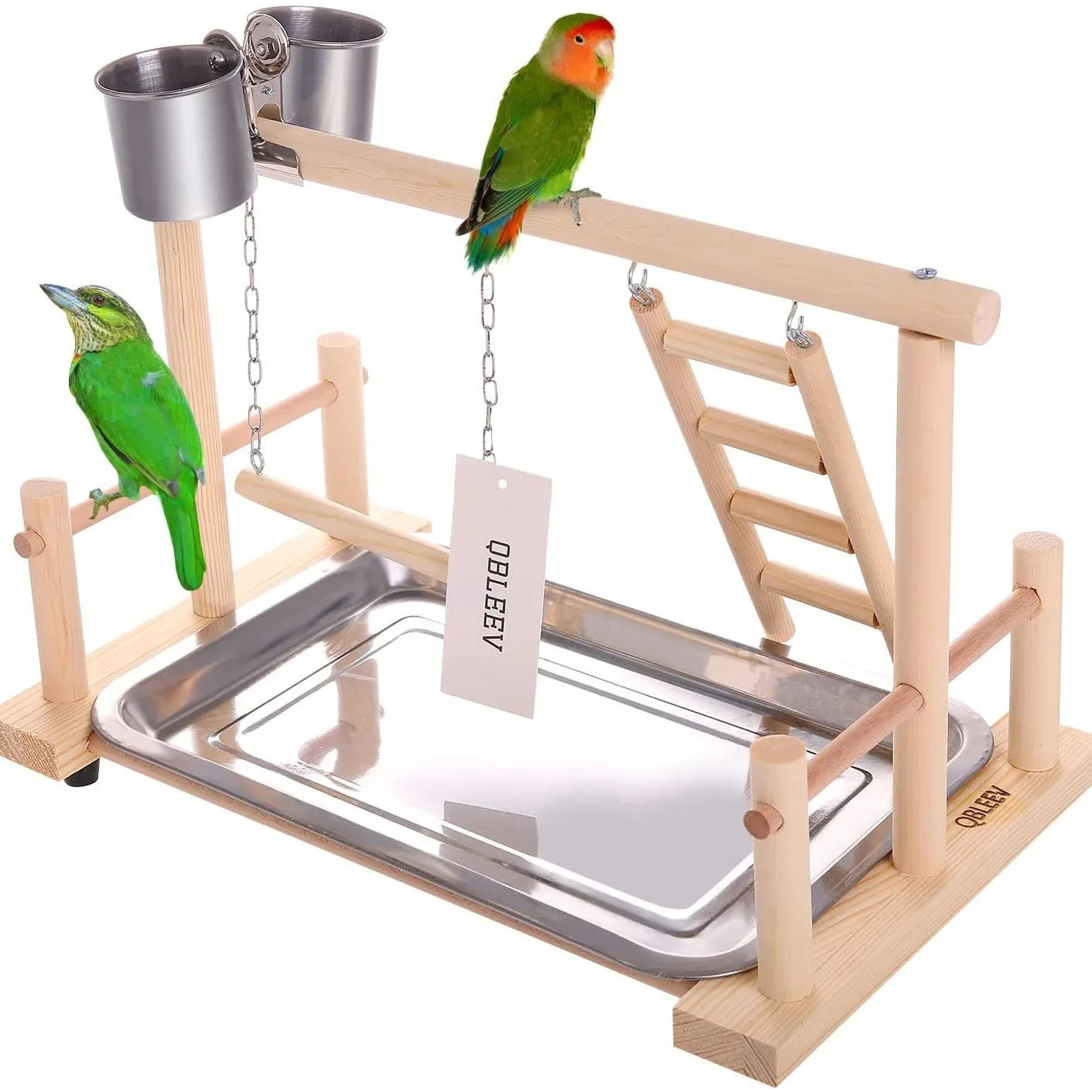 Solid wood parrot stand, bird training stand, toy supplies, desktop training stand, parrot interactive amusement park