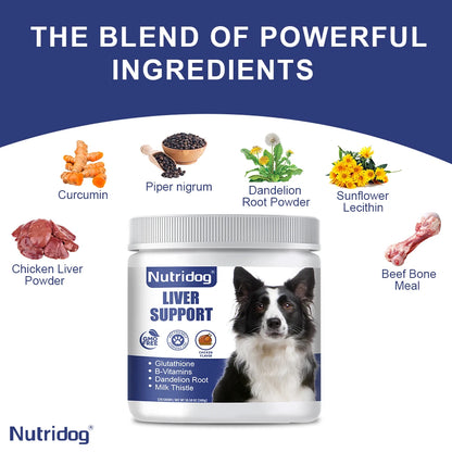 Liver Support Chews for Dogs With Milk Thistle & Curcumin - Liver Detox, Kidney & Hepatic Support -Chicken Flavor 120 Soft Chews