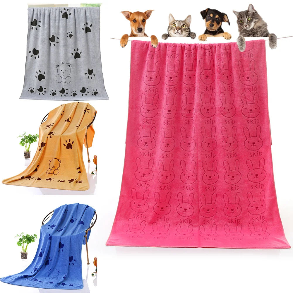 Microfiber Pet Towel Super Absorbent Pet Bath Towel for Cats Small Large Dogs Cleaning Grooming Drying Tool Pets Supplies