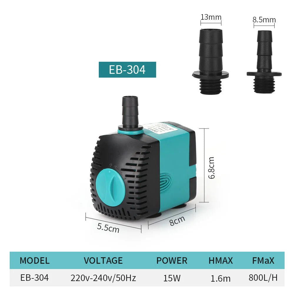 Ultra-Quiet 3-60W Submersible Water Fountain Pump Filter Fish Pond Aquarium Water Pump Tank Fountain EU US 220V-240V