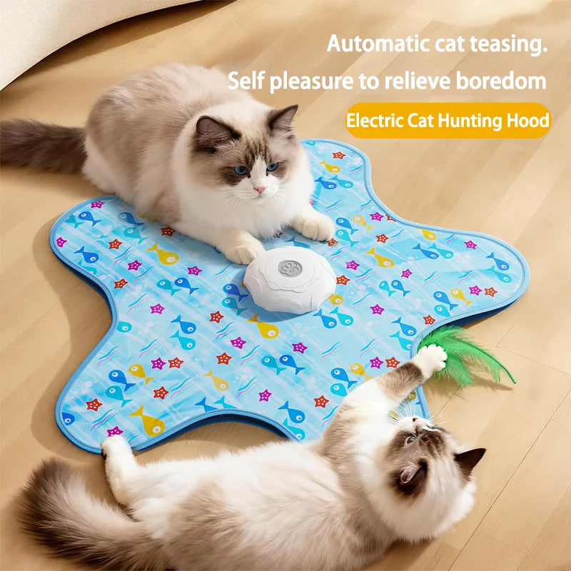 Cat Hunting Hood Toy Automatic Turntable Cat Teasing Stick Pet Game Hood Cat Interactive Hidden Hood Toy Consumes Cat Power