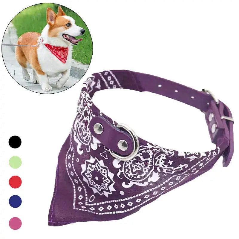 PU Cat Dog Collar with Scarf for Small Medium Dogs Chihuahua Corgi Puppy Adjustable Collars Pet Supplies accesorios para perros