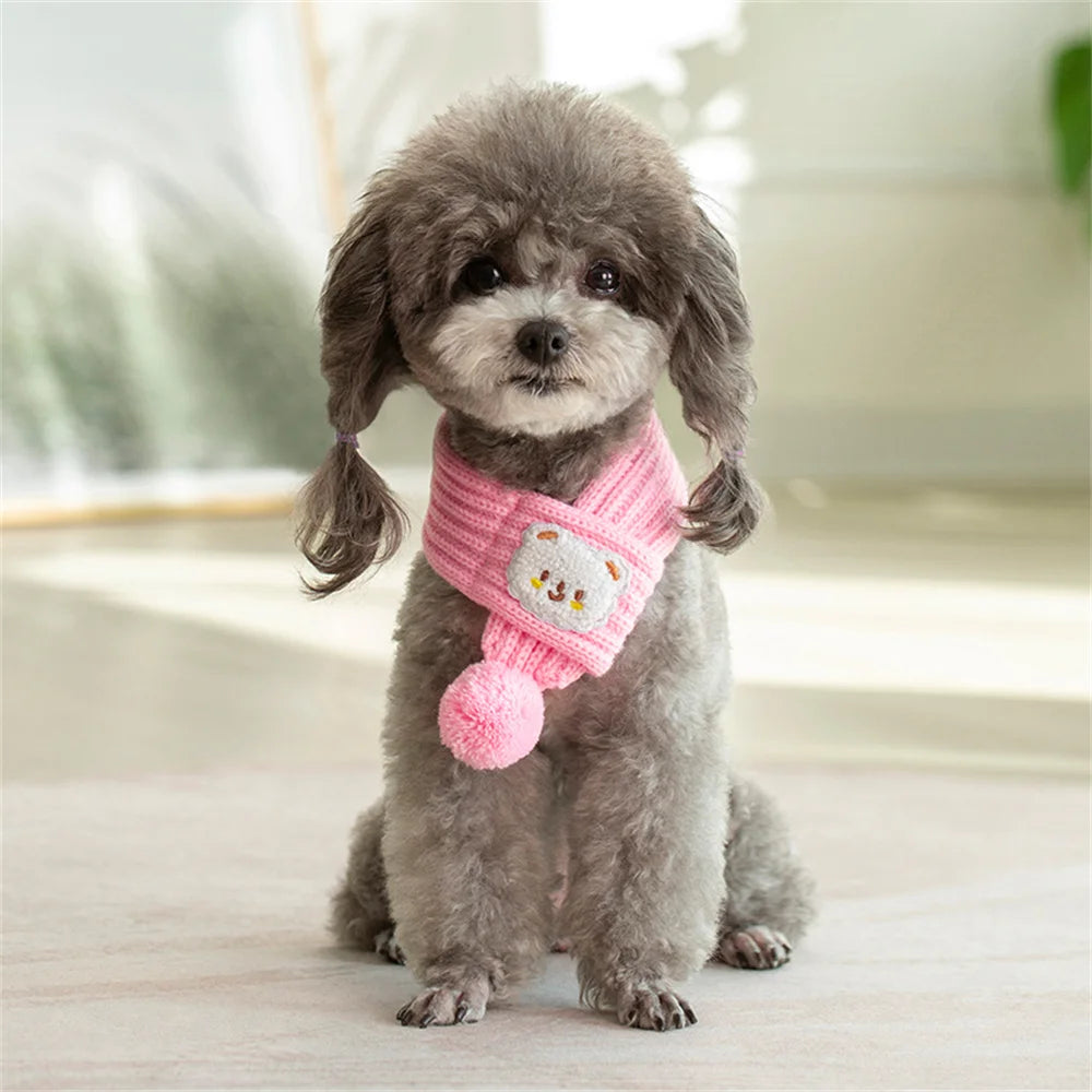 Winter Warm Puppy Dog Cat Scarf Christmas Cute  Pet Accessories for Small Medium Dogs Poodle Yorkshire Scarves mascotas Products