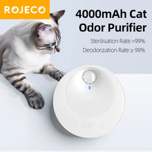 ROJECO 智慧貓砂除臭器 4000mAh 貓咪氣味淨化器 適用於貓砂盆自動寵物廁所除臭淨化器用品
