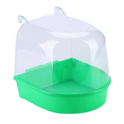 New Hanging Bird Bath Cube Parrots Bathtub Shower Box Cage Accessory for Little Canary Budgerigar Cockatiel Lovebird