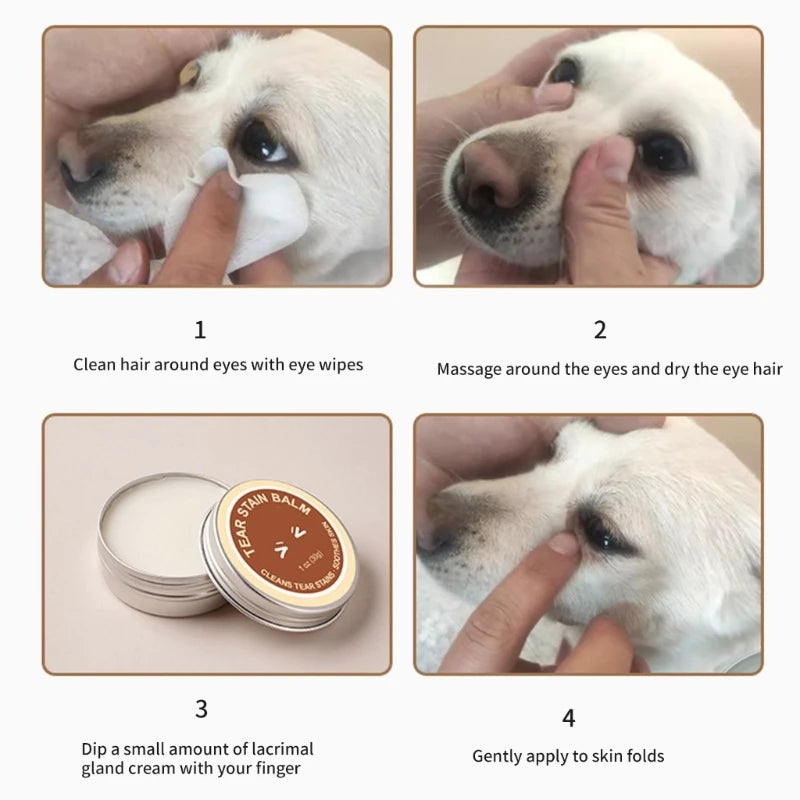 Gentle Pet Eye Cleaning Cream Safe for Dogs and Cats Home Use Dog Tear Stain Remover Cream Professional Grooming Supply