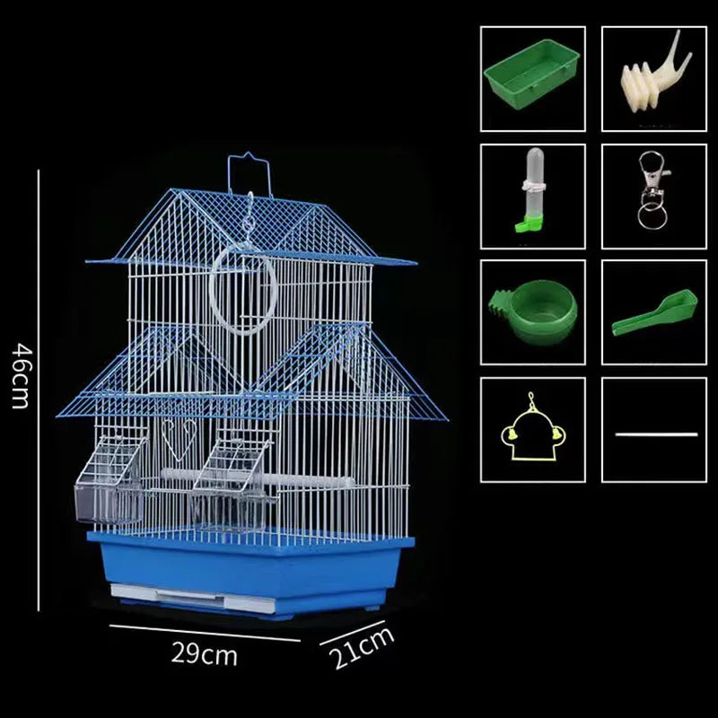 Parrot Bird Cage Parakeet Metal Birdhouse Heightening Breeding Cage Bird Nest Pigeon Supplies Factory Sold